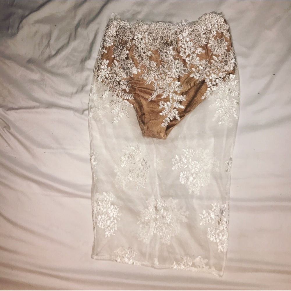 Peek-a-boo White Lace Skirt